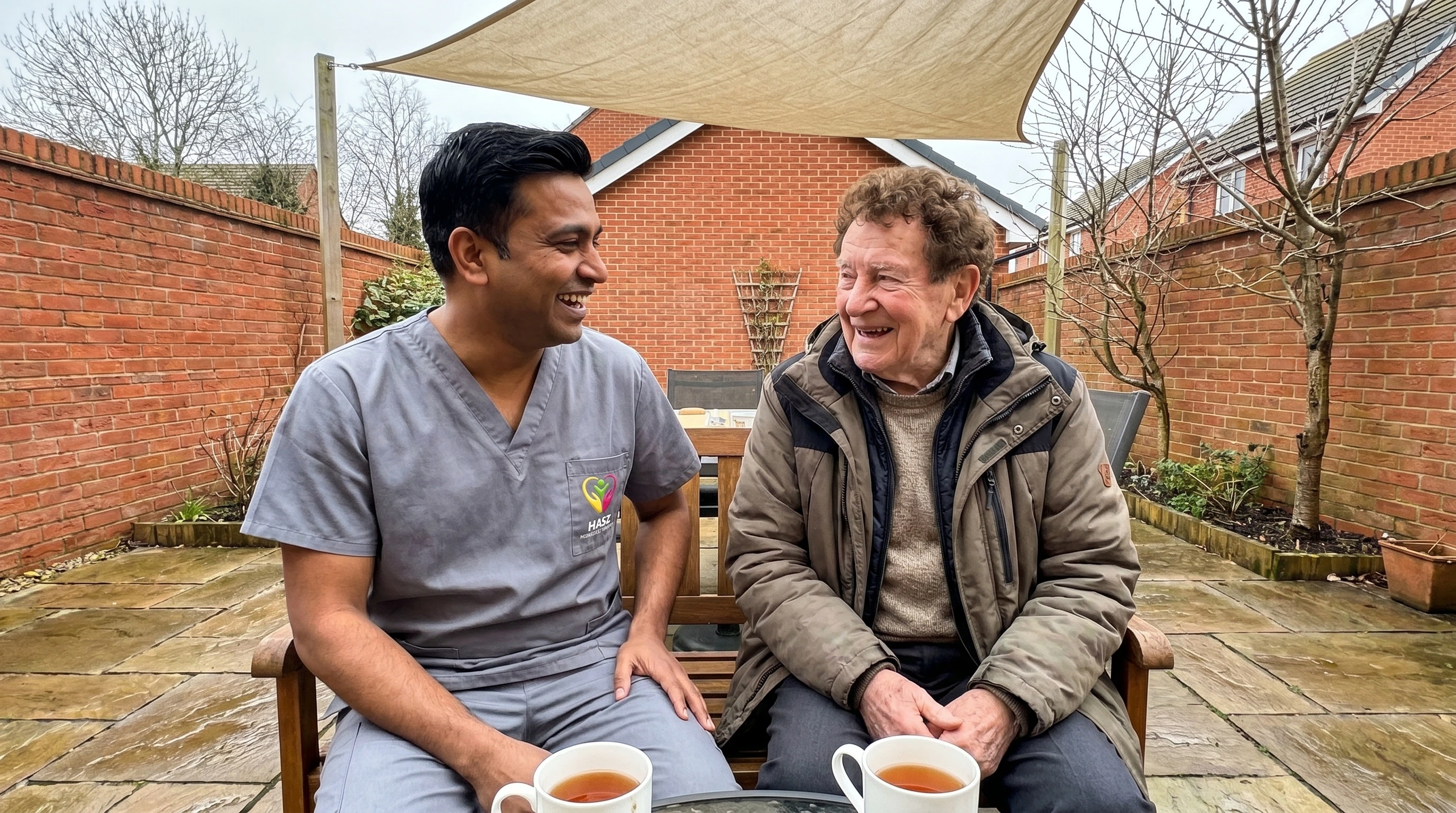 Hasz Homecare carer speaking with client